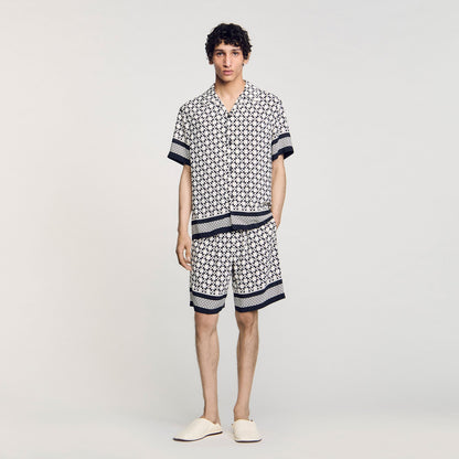Sandro Square Cross motif flowing shirt