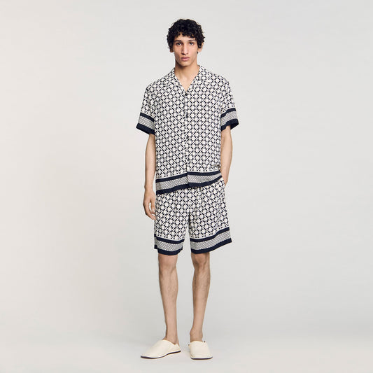 Sandro Square Cross motif flowing shirt