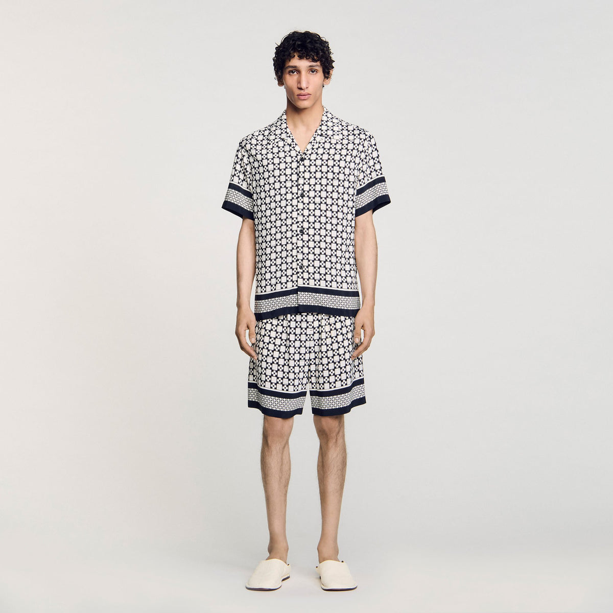 Sandro Square Cross motif flowing shirt