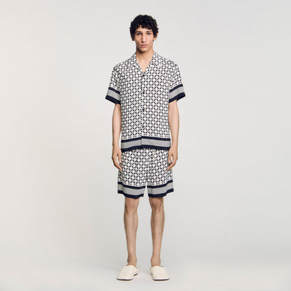 Sandro Square Cross motif flowing shirt