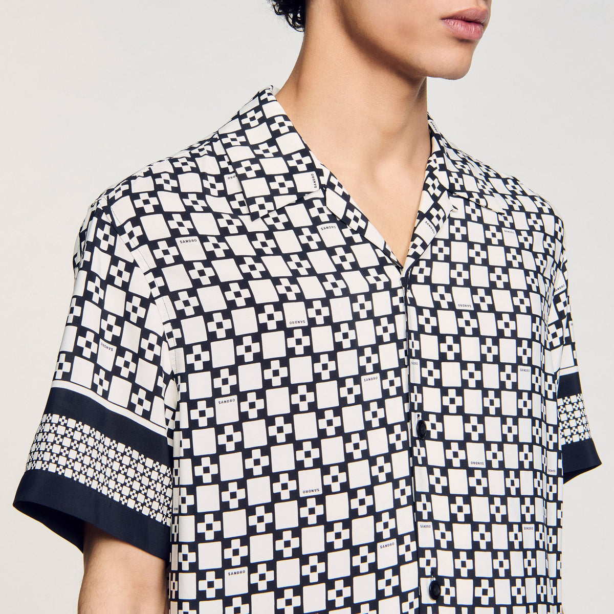 Sandro Square Cross motif flowing shirt