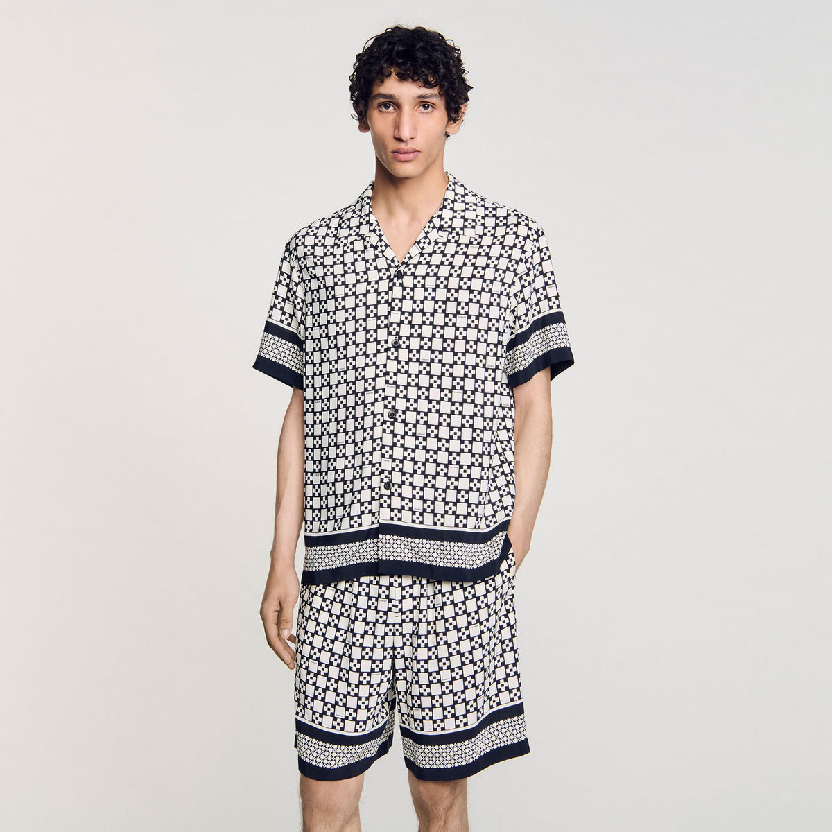 Sandro Square Cross motif flowing shirt