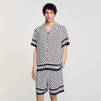 Sandro Square Cross motif flowing shirt