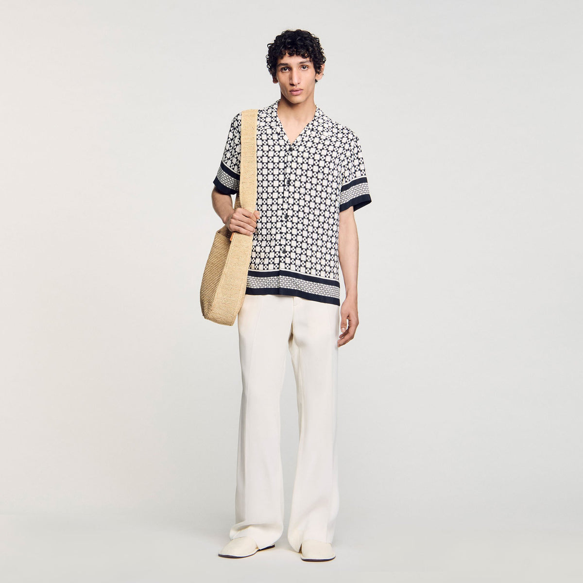 Sandro Square Cross motif flowing shirt