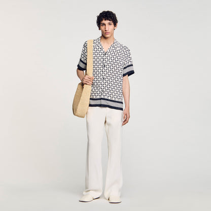 Sandro Square Cross motif flowing shirt