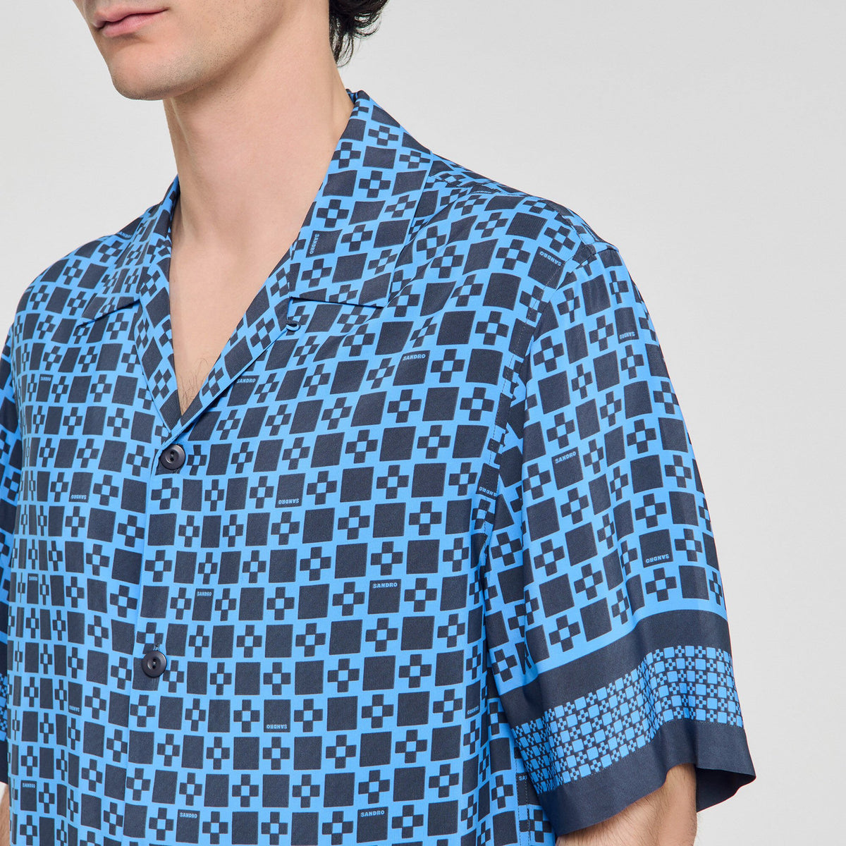 Sandro Square Cross motif flowing shirt