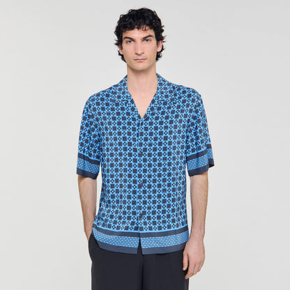 Sandro Square Cross motif flowing shirt
