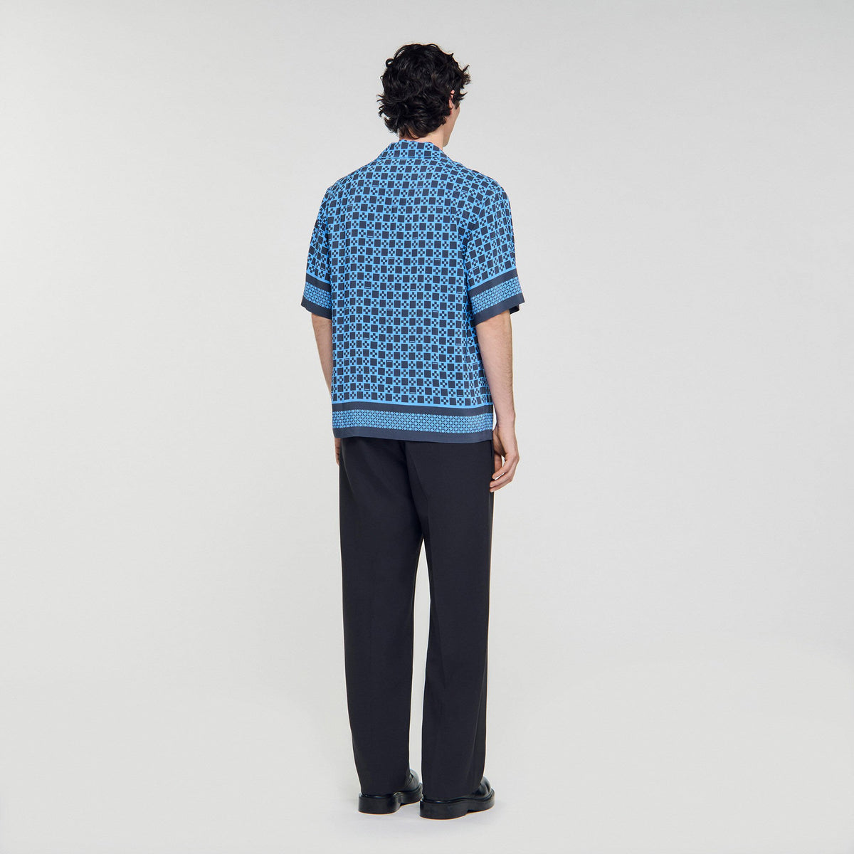 Sandro Square Cross motif flowing shirt