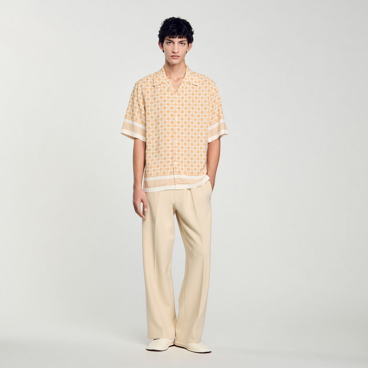 Sandro Square Cross motif flowing shirt