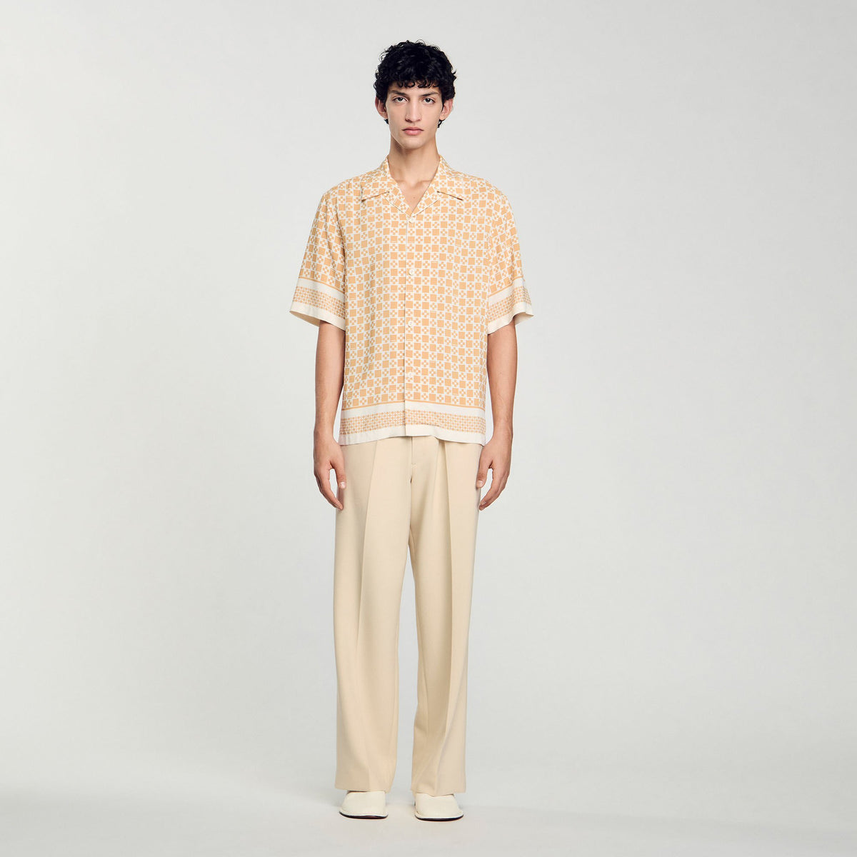 Sandro Square Cross motif flowing shirt