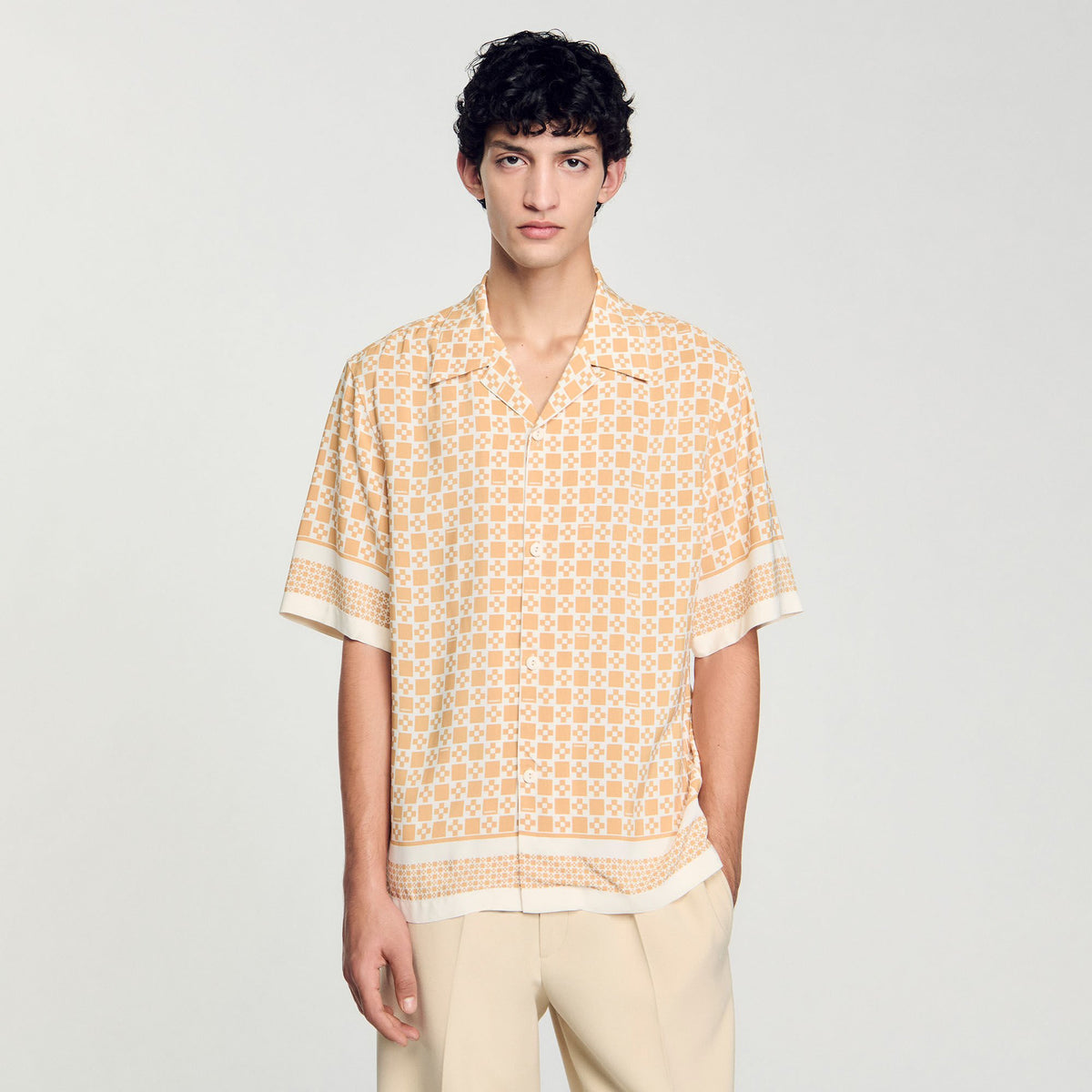 Sandro Square Cross motif flowing shirt