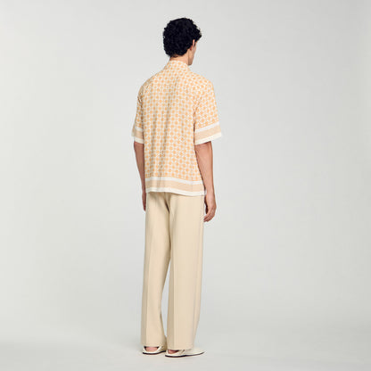 Sandro Square Cross motif flowing shirt