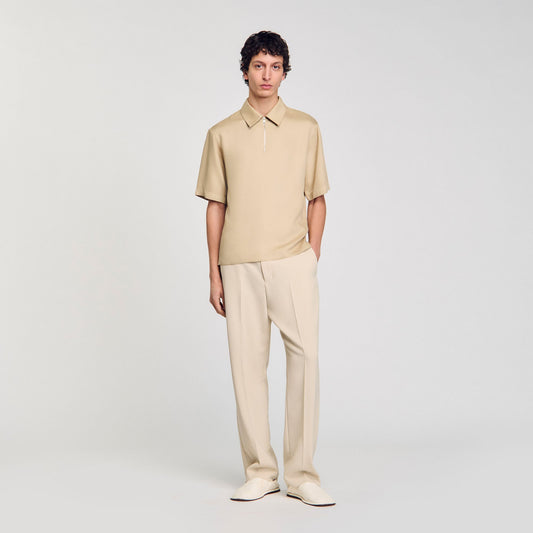 Sandro Zip-neck polo shirt