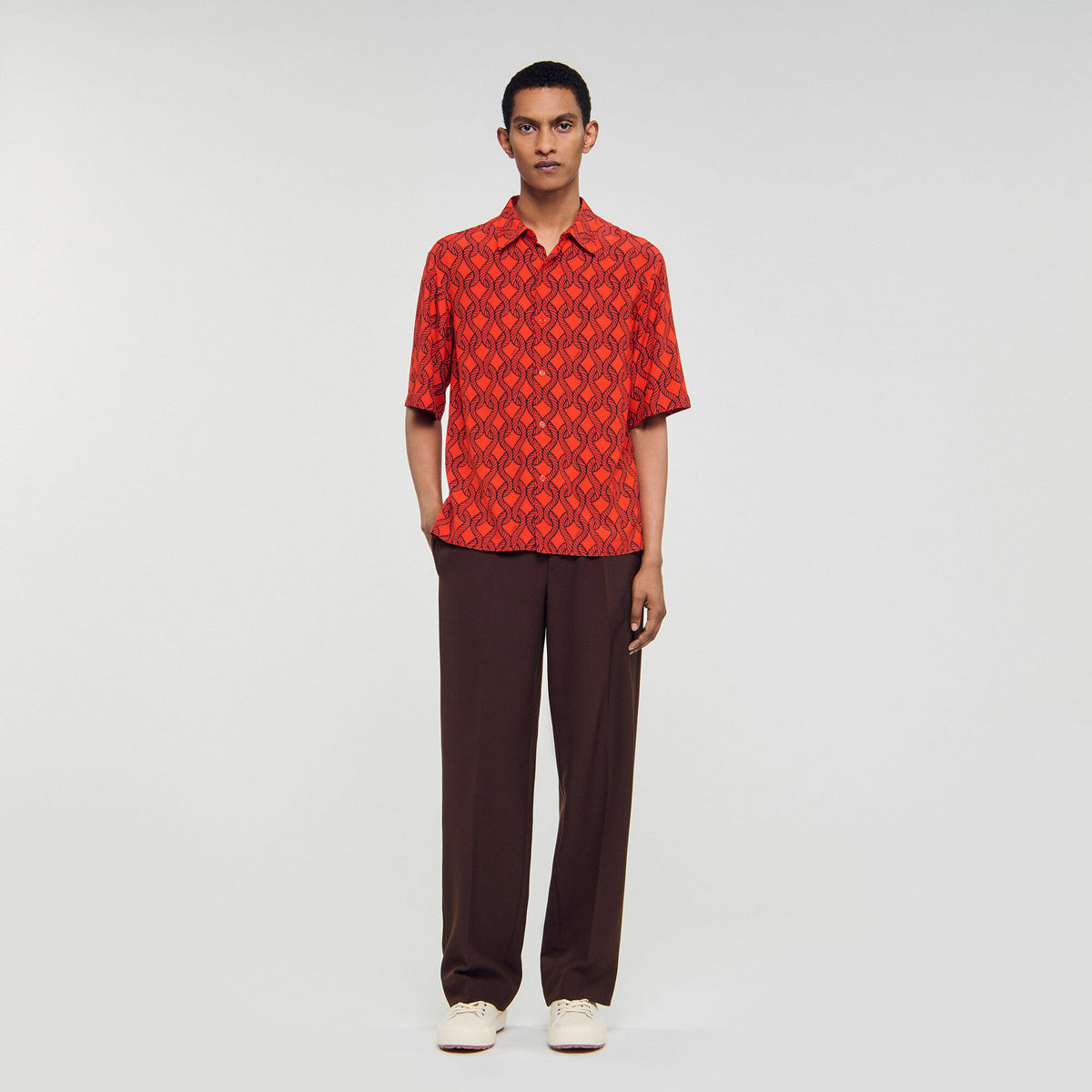 Sandro Loose-fit rope print shirt