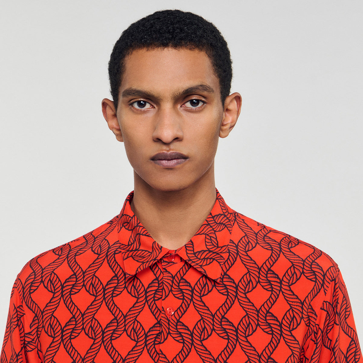 Sandro Loose-fit rope print shirt