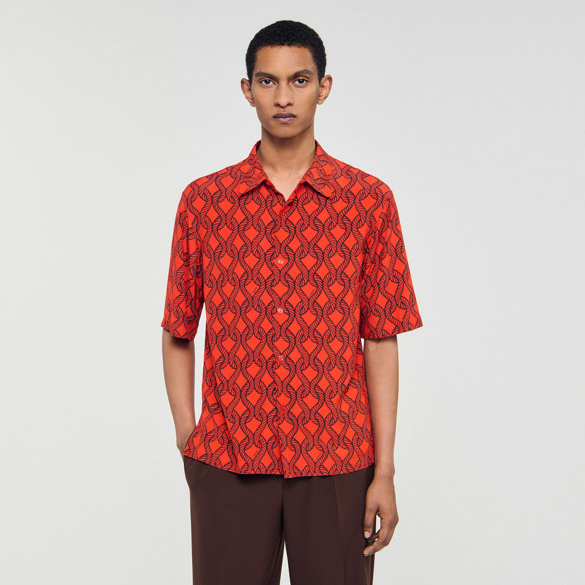 Sandro Loose-fit rope print shirt