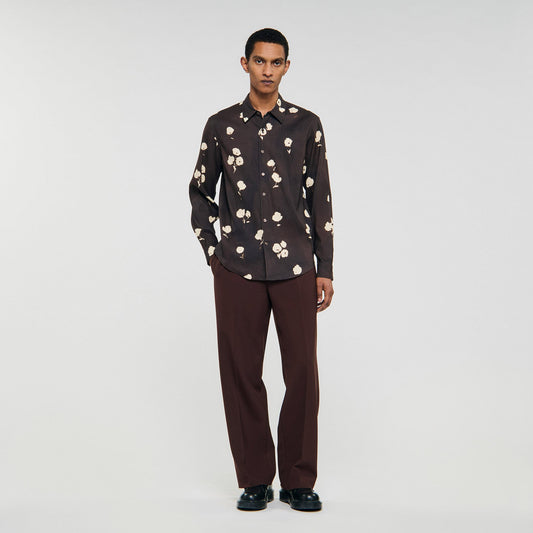 Sandro Floral print linen shirt