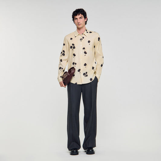 Sandro Floral print linen shirt