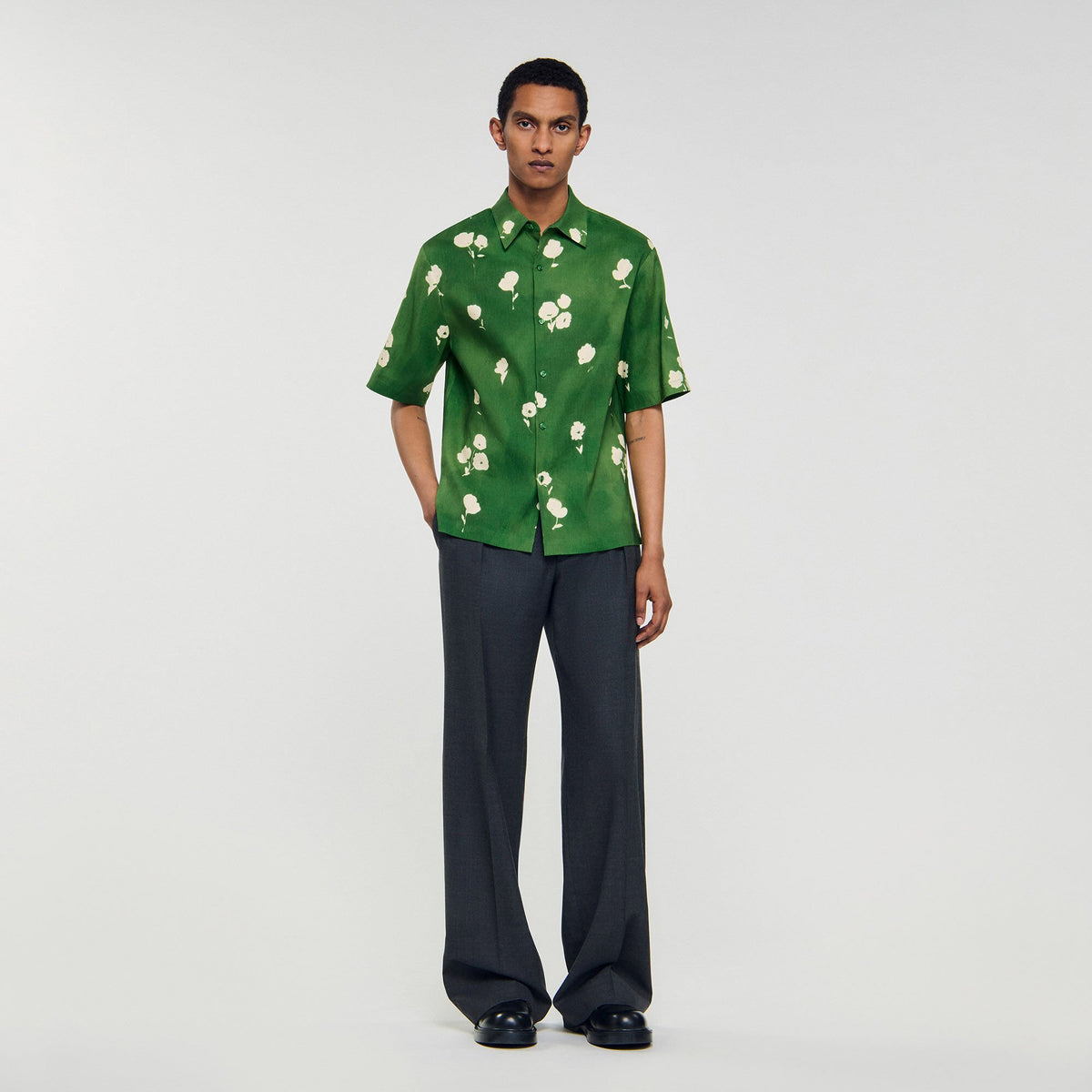 Sandro Floral motif shirt