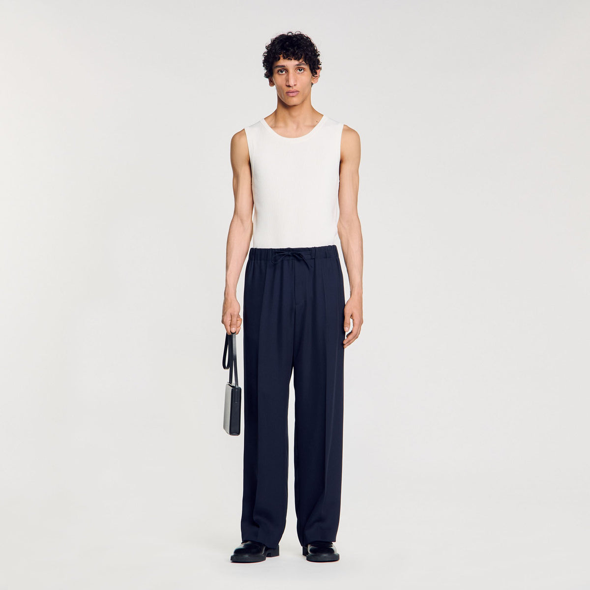 Sandro Elasticated wide-leg trousers