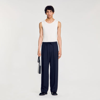 Sandro Elasticated wide-leg trousers