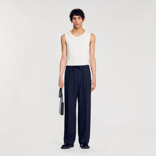 Sandro Elasticated wide-leg trousers