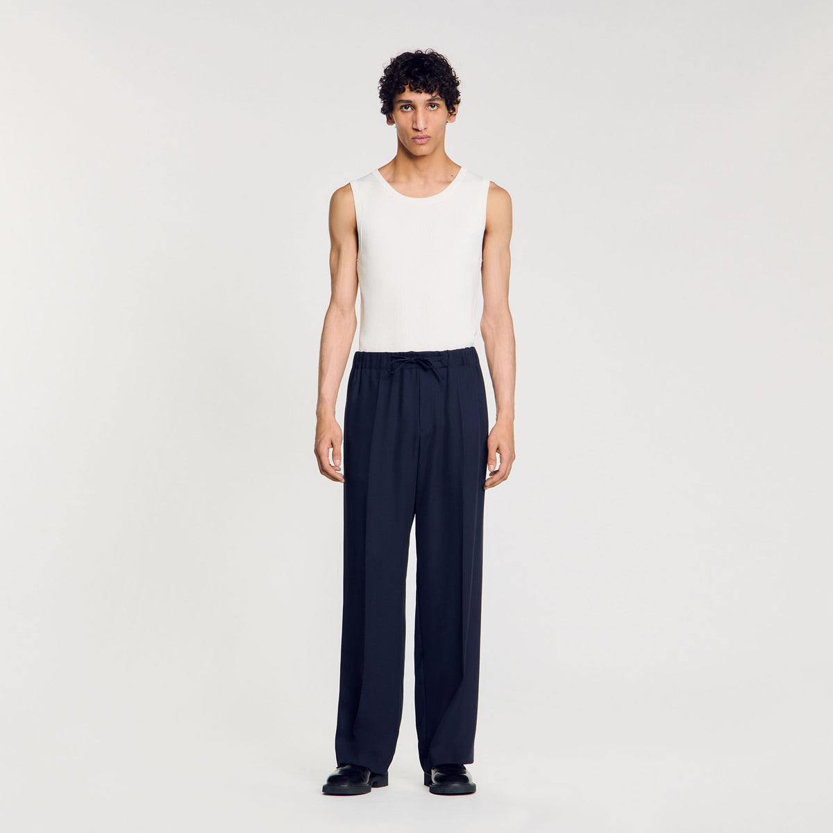 Sandro Elasticated wide-leg trousers