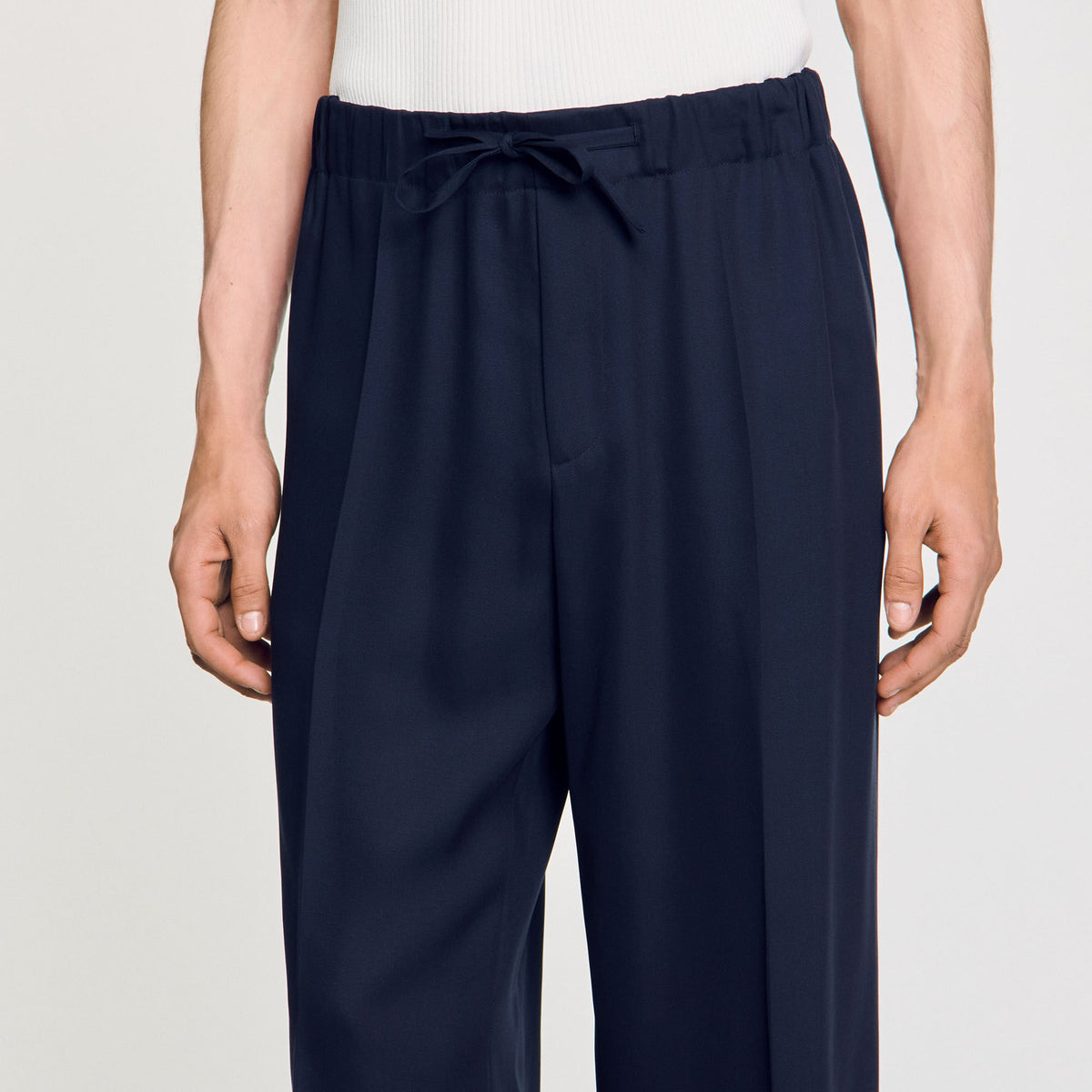 Sandro Elasticated wide-leg trousers