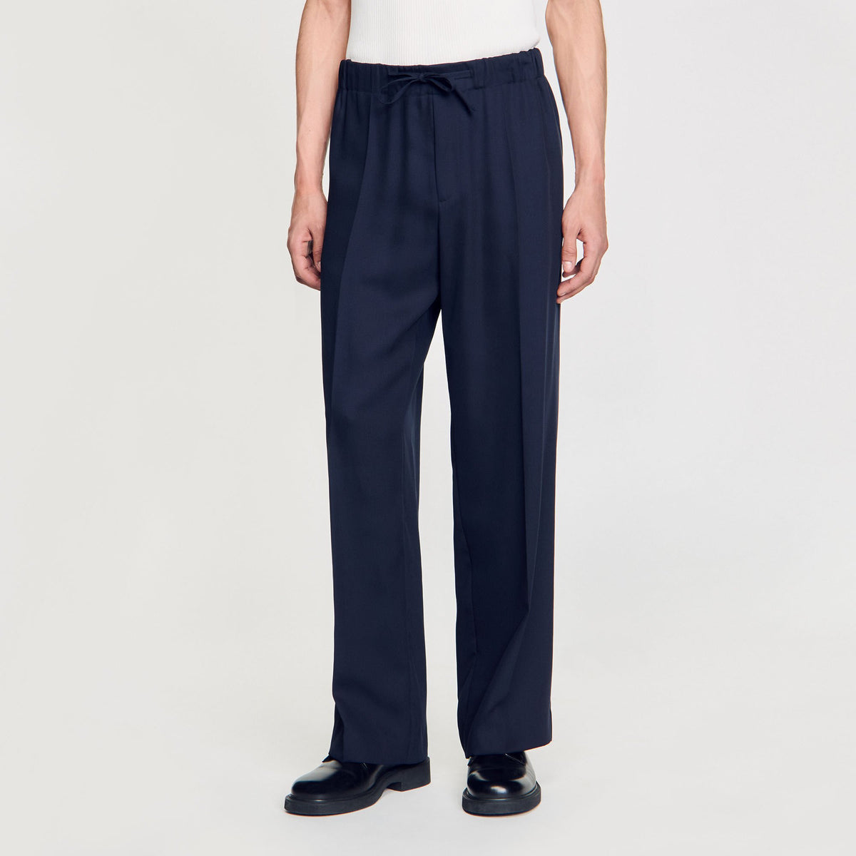 Sandro Elasticated wide-leg trousers