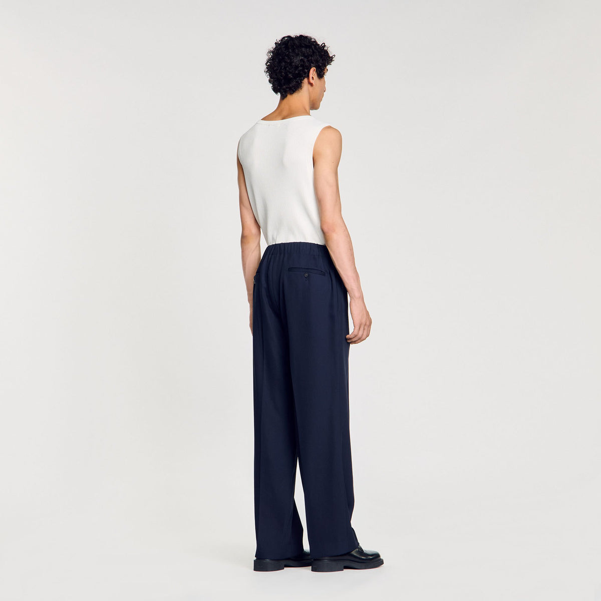 Sandro Elasticated wide-leg trousers