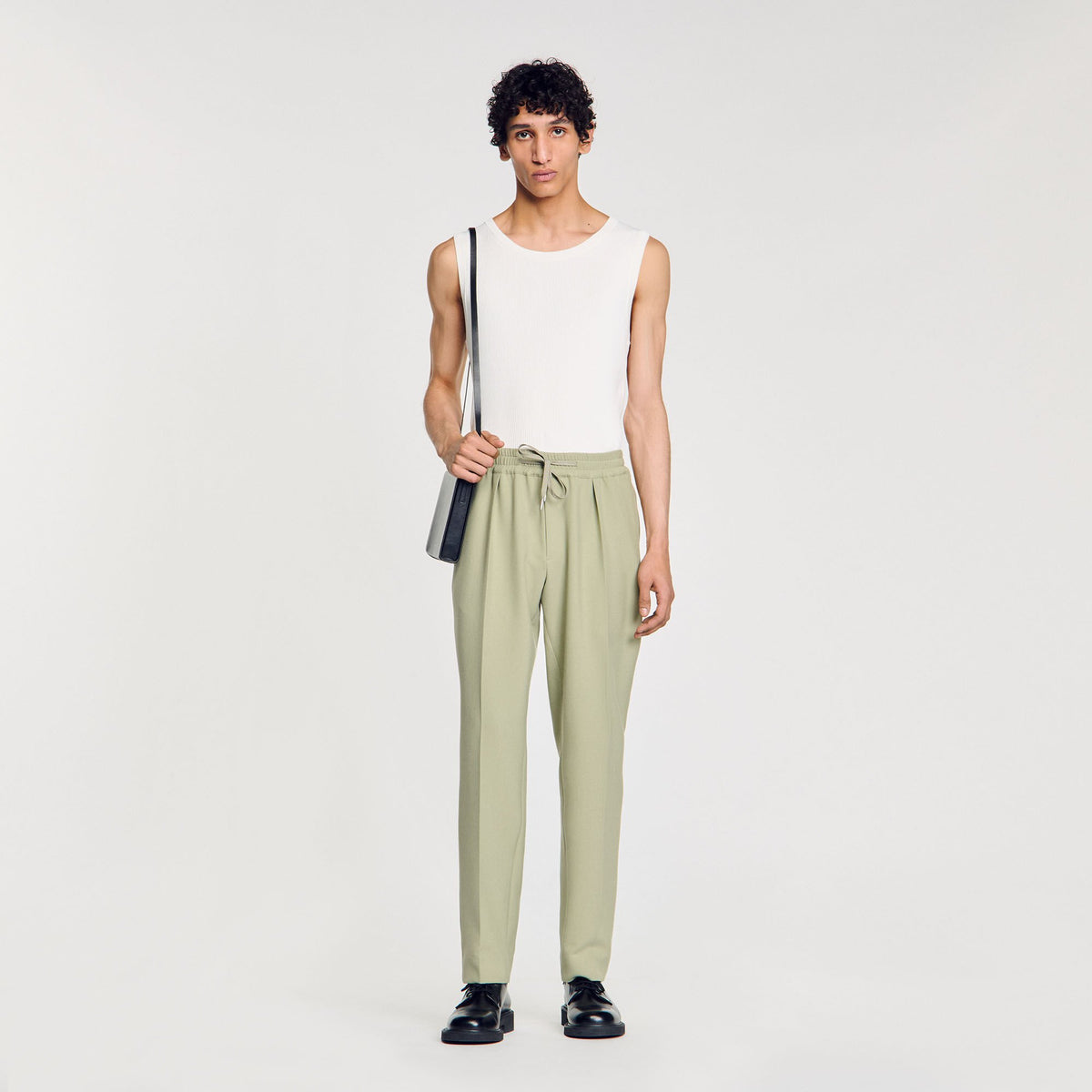 Sandro Elasticated straight-leg trousers