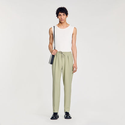 Sandro Elasticated straight-leg trousers