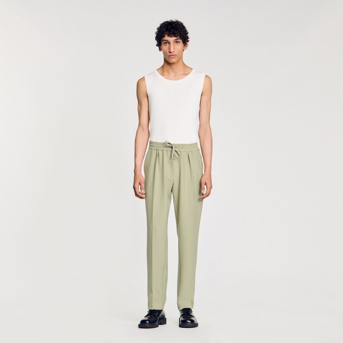 Sandro Elasticated straight-leg trousers