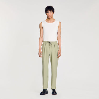 Sandro Elasticated straight-leg trousers