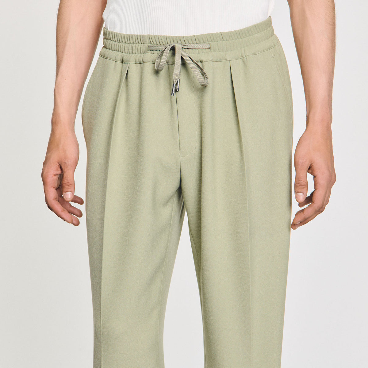 Sandro Elasticated straight-leg trousers