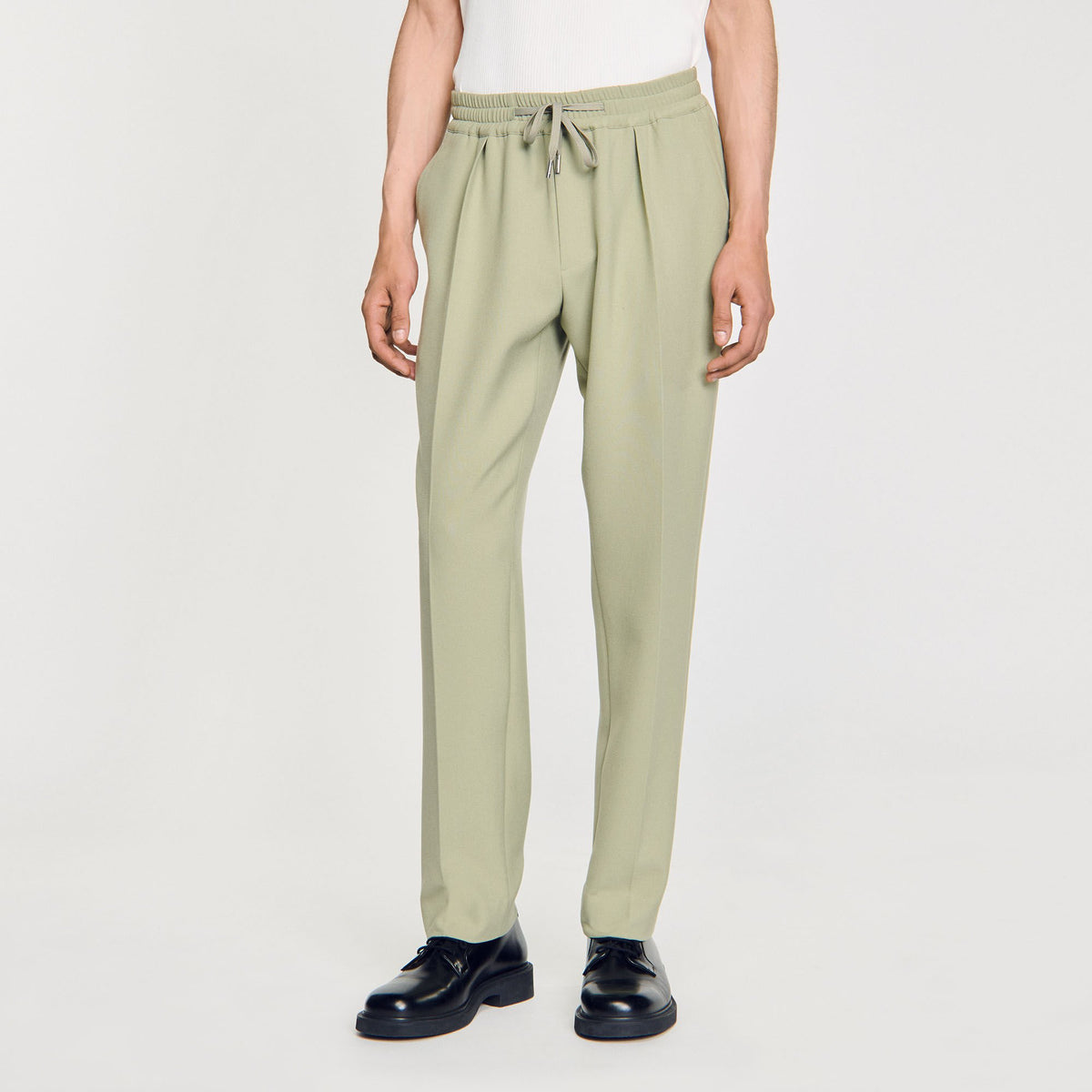 Sandro Elasticated straight-leg trousers