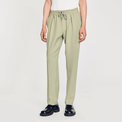 Sandro Elasticated straight-leg trousers