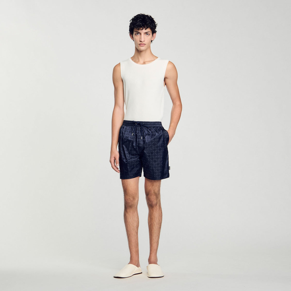 Sandro Square Cross swim shorts