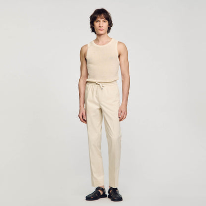 Sandro Elasticated straight-leg trousers