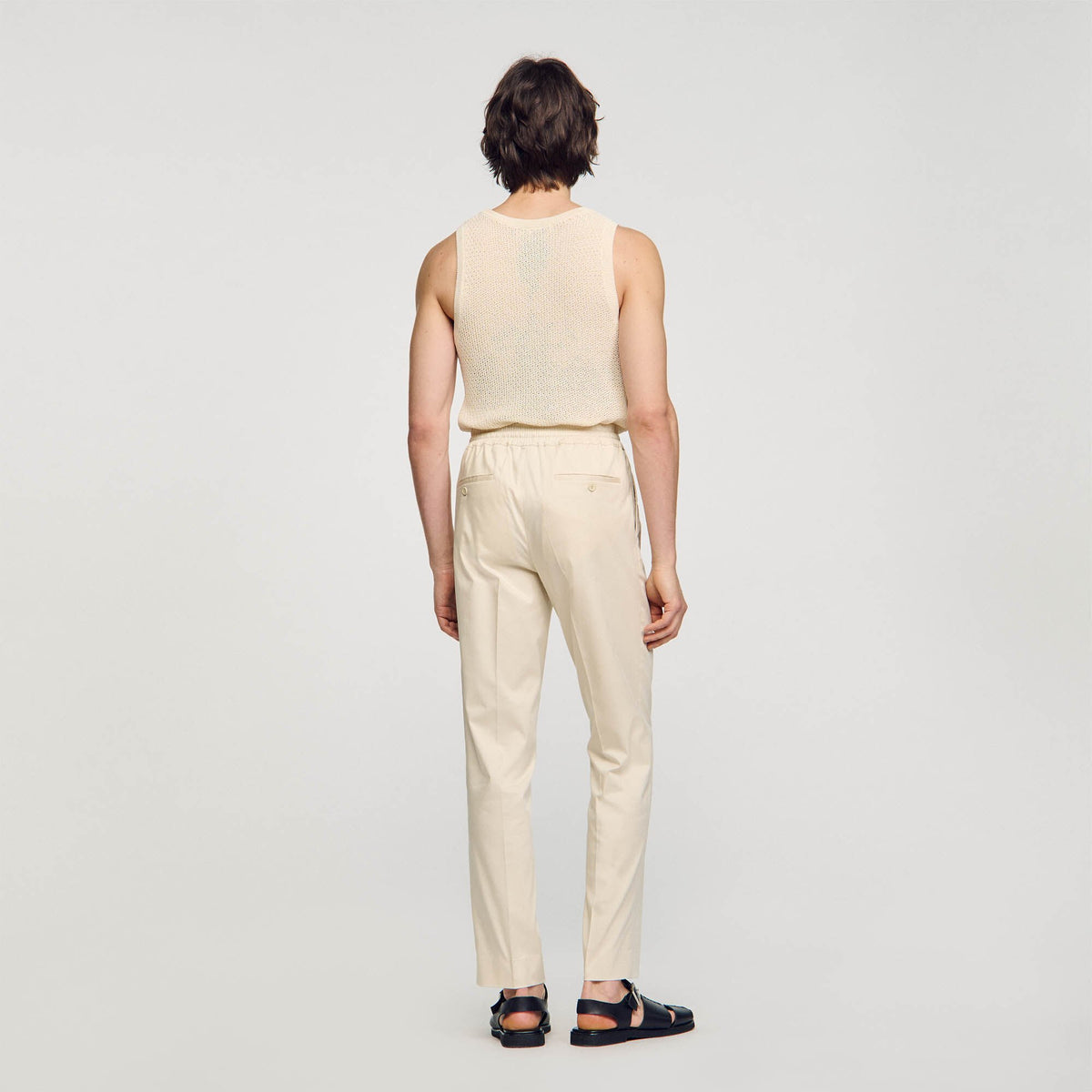Sandro Elasticated straight-leg trousers