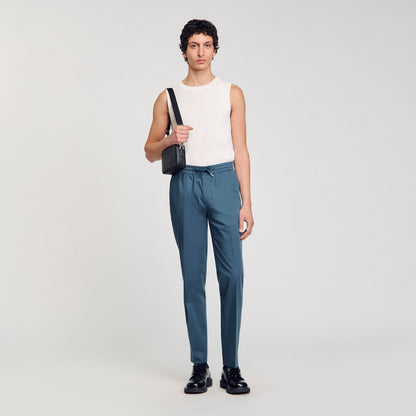 Sandro Elasticated straight-leg trousers
