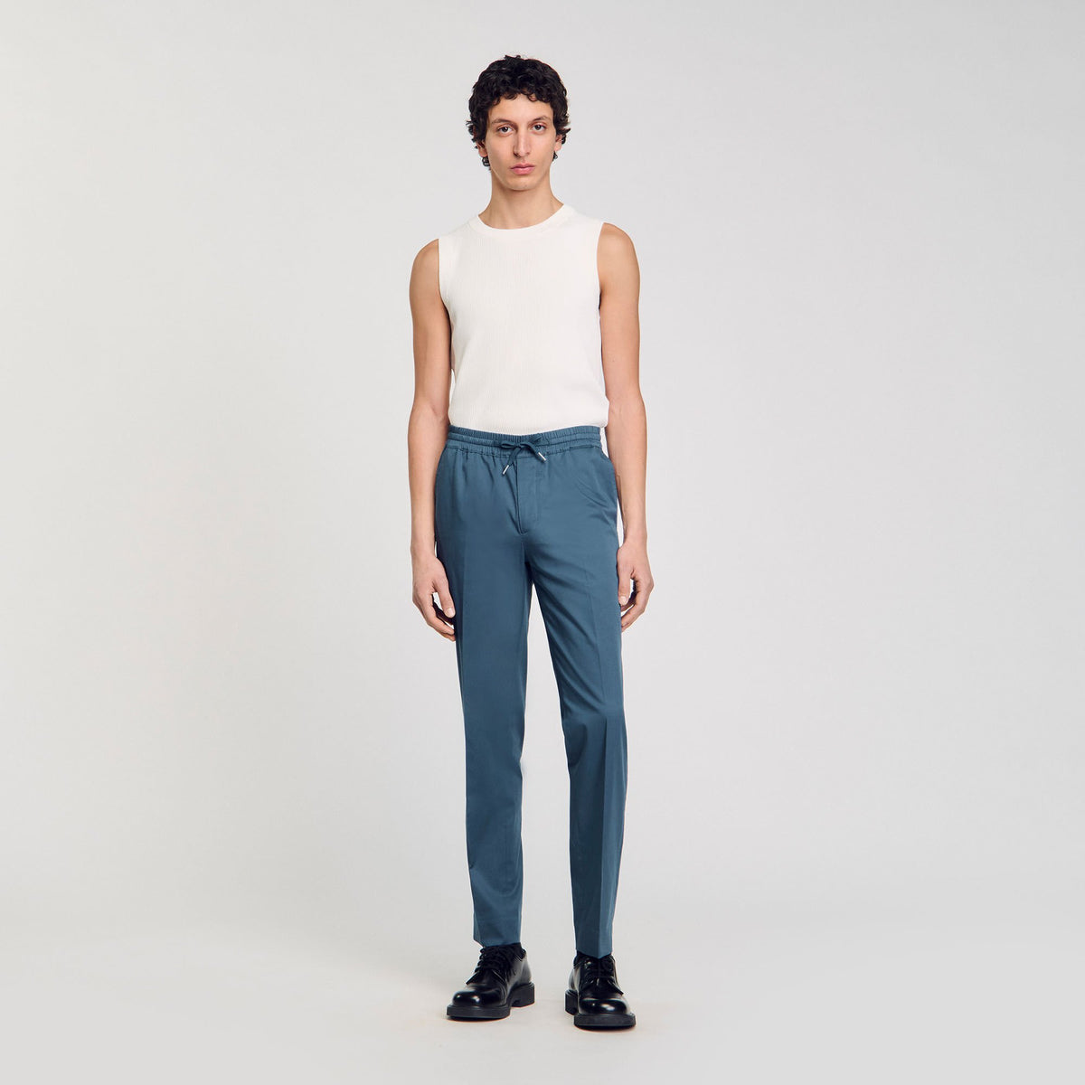 Sandro Elasticated straight-leg trousers