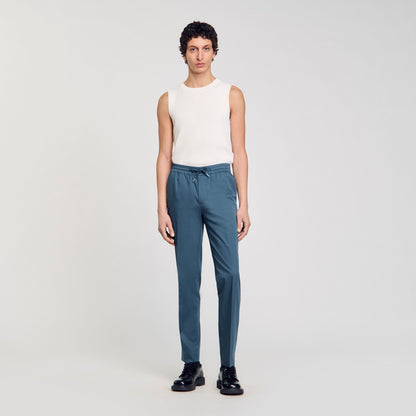 Sandro Elasticated straight-leg trousers