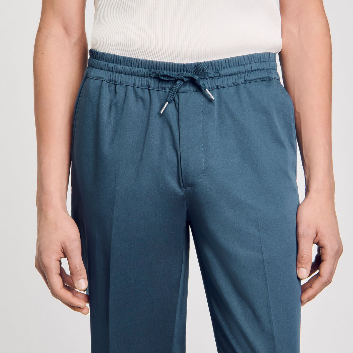 Sandro Elasticated straight-leg trousers