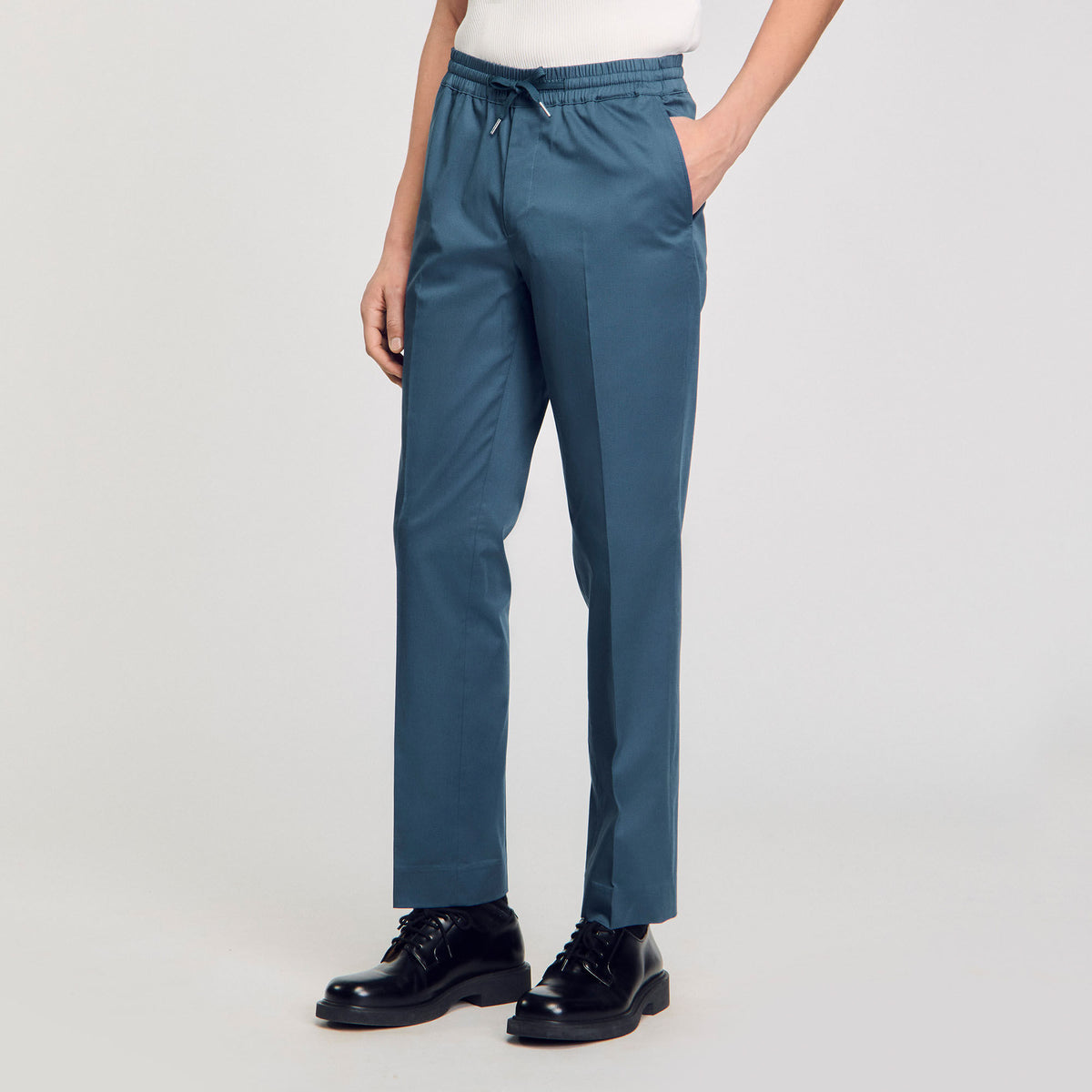 Sandro Elasticated straight-leg trousers