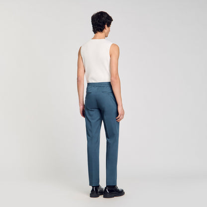 Sandro Elasticated straight-leg trousers