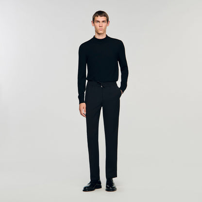 Sandro Elasticated straight-leg trousers