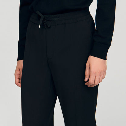 Sandro Elasticated straight-leg trousers