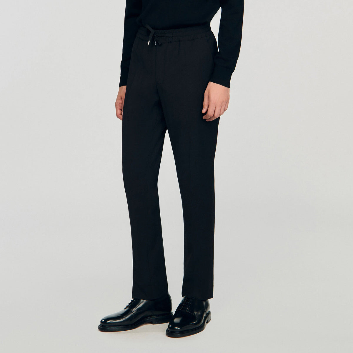 Sandro Elasticated straight-leg trousers