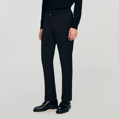 Sandro Elasticated straight-leg trousers